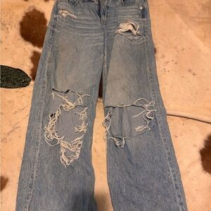 American Eagle Outfitters Ripped Blue Boyfriend Jeans